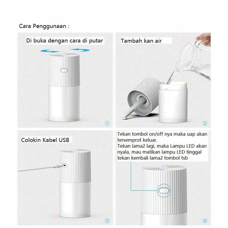 Bundara.id Pr-1215 /Pengharum Pelembab Udara LED Portable Import