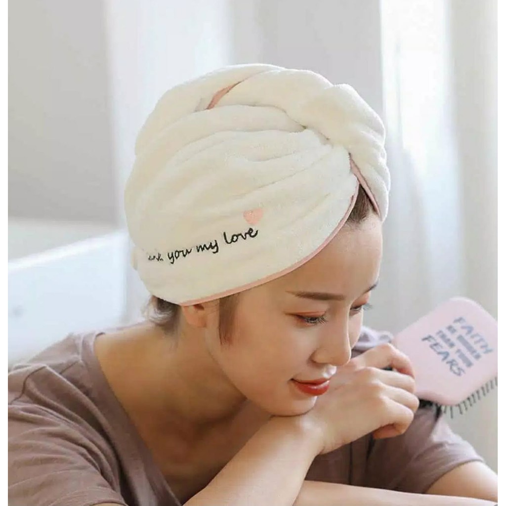 INDOMINI R523 Handuk Keramas cepat kering Bahan Microfiber/ Handuk Turban / Magic towel / Head Towel Fast Dry Hair