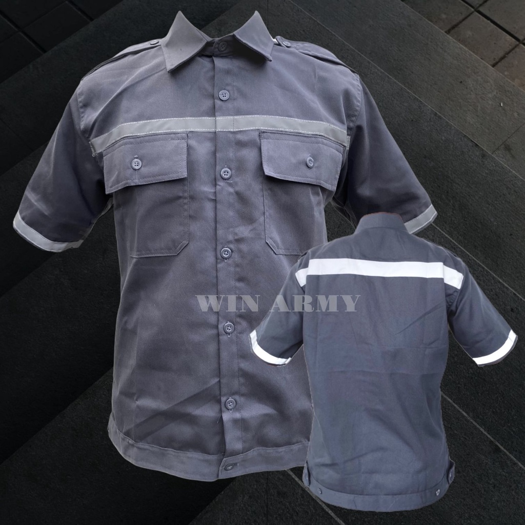 Baju Safety Seragam Kerja / Kemeja Proyek Atasan Lengan Pendek / Atasan Kerja Pendek Wearpack Logo