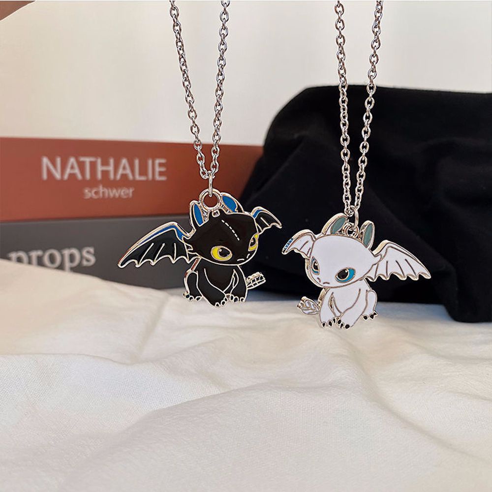 Kalung Liontin Kartun Anime How To Train Your Dragon Toothless Dragon Model Gantung Warna-Warni Untuk Pasangan