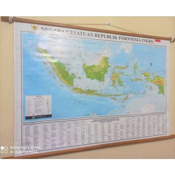 

❤BISA COD❤ Peta Indonesia NKRI uk 72 x 102 (peta dinding)