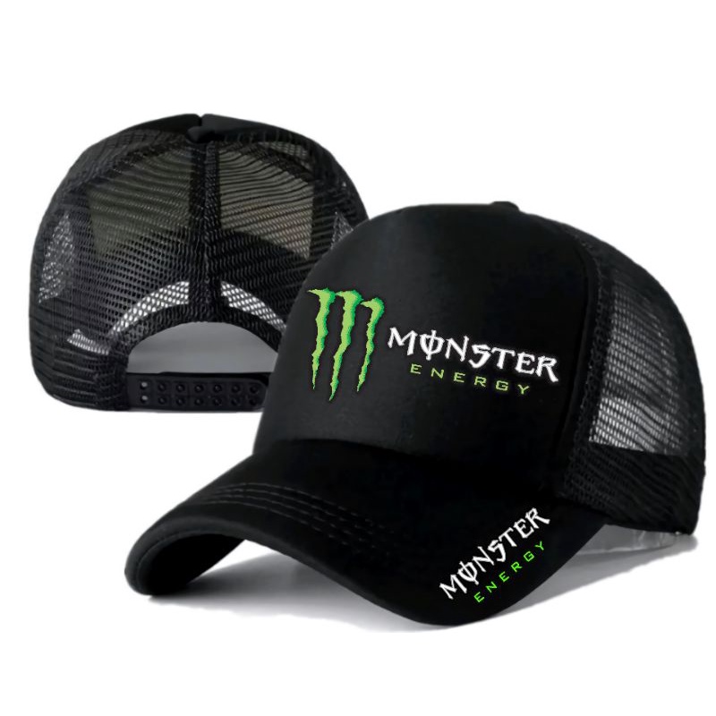 REAL PICTURE !!! TOPI JARING PRIA WANITA DESIGN MONSTER ENERGY LOGO FULL DTF PRINTING-4