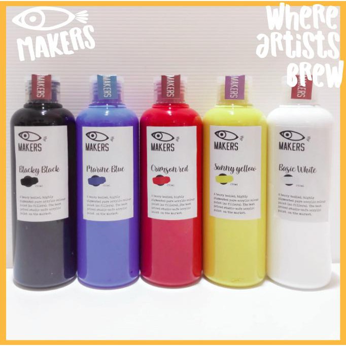 

Paket Cat Lukis Akrilik 250ml 5 warna