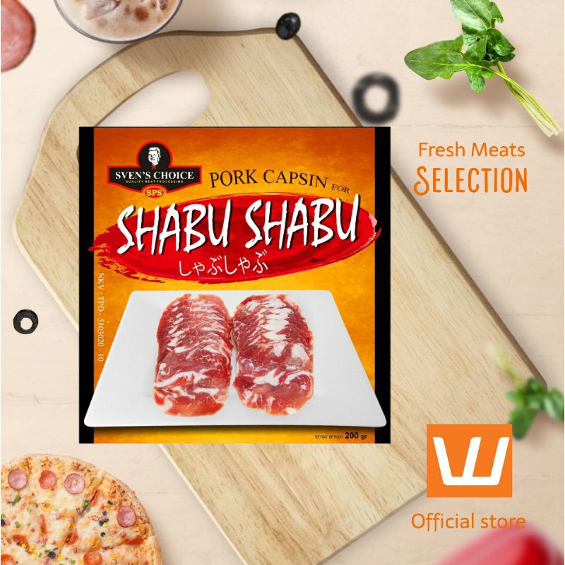 

DAGING BABI PREMIUM SVEN'S CHOICE PORK CAPSIM UNTUK SHABU SHABU 200g BAGIAN LEHER EMPUK