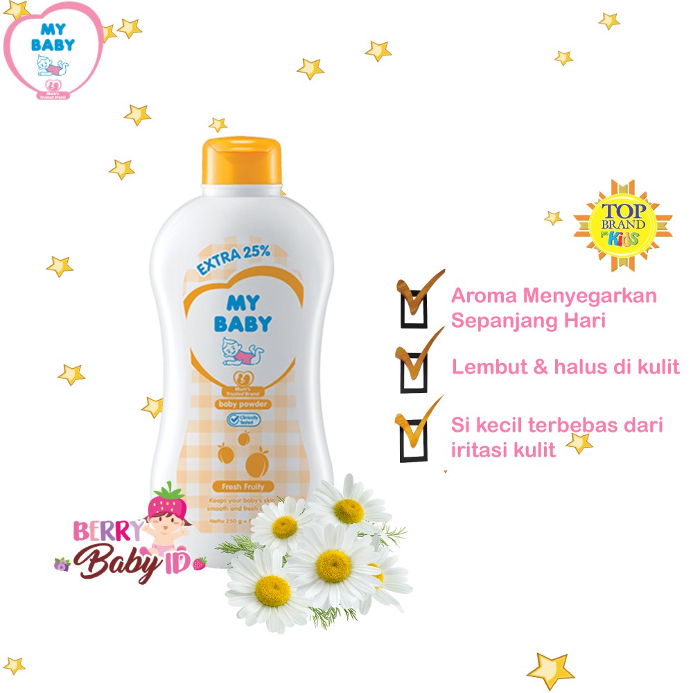 My Baby Powder Bedak Bayi Fresh Fruity 100 g EXTRA 25 g / Smooth &amp; Fresh Sepanjang Hari Berry Mart