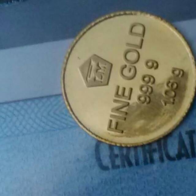 EMAS MURNI DINAR 1/4 LOGAM ANTAM FINE GOLD 1,06 GRAM 99,9%