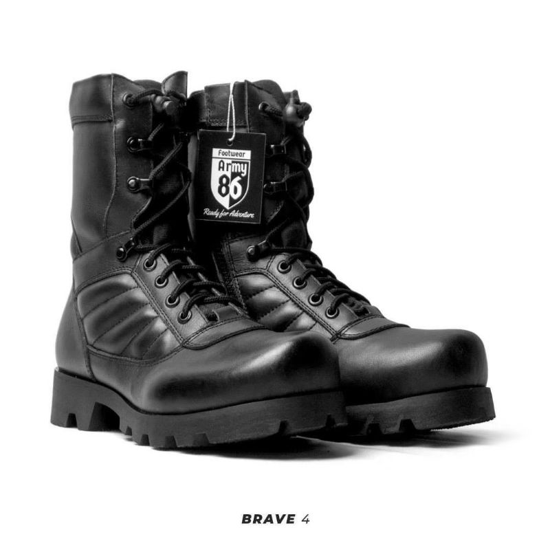 SEPATU PDL ARMY 86 BRAVE BAHAN KULIT SAPI ASLI SEPATU PDL DINAS LAPANGAN TNI POLRI SECURITY SATPAM