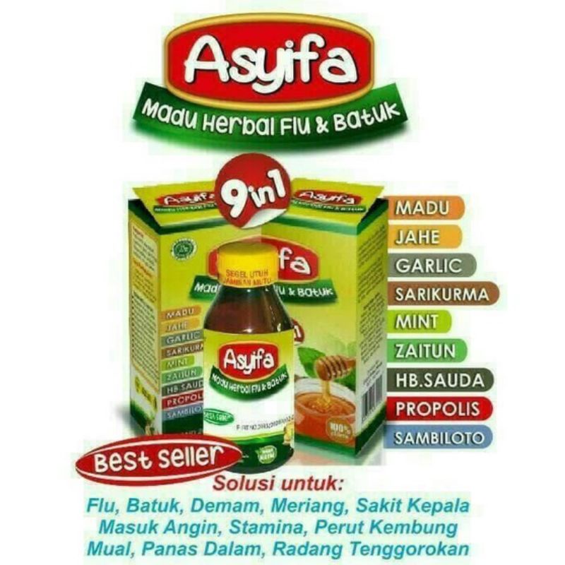 Asyifa Madu Herbal Flu &amp; Batuk 9 in 1 Madu Batuk Asyifa 9 in 1