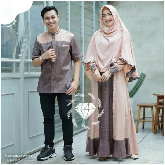 BAJU GAMIS COUPLE SARIMBIT KELUARGA PASANGAN MUSLIM NIBRAS AURORA PURPLE GAMIS PROMO TERBARU 2021