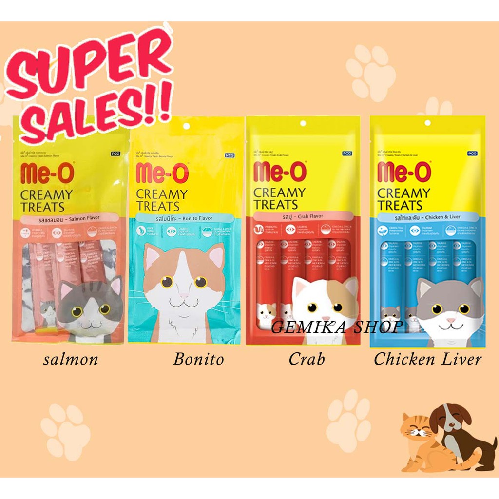 MEO ME-O CREAMY TREATS ALL VARIANT 60GR / SNACK KUCING / CAT FOOD