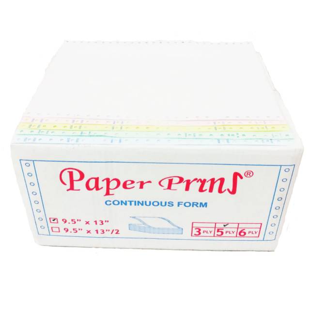 Kertas komputer continuous form 9,5x13&quot;inchi 5ply rangkap 5 paper prins