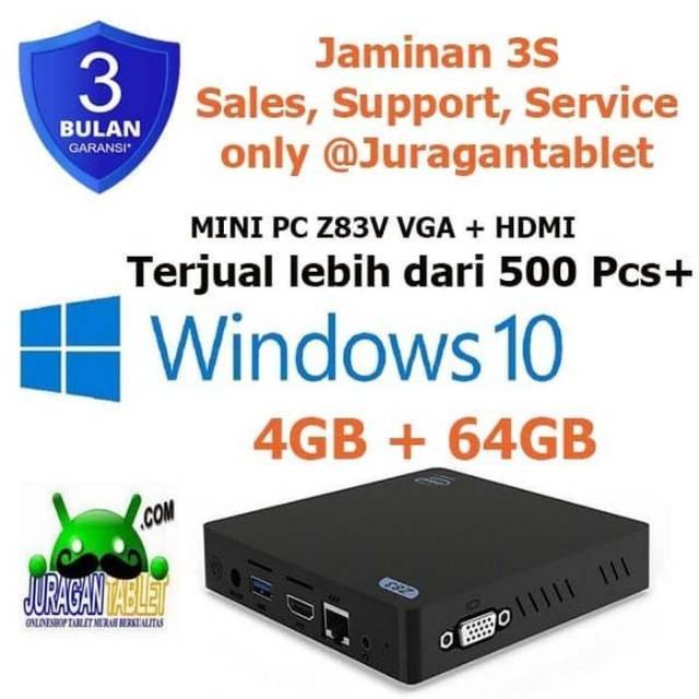 Mini PC Beelink Z83V 4GB RAM 64GB Intel X5 Z8350 Windows 10 VGA HDMI GigaBit LAN WIFI mountBracket