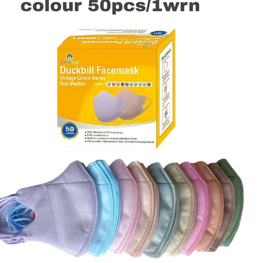 New! MASKER DUCK BILL VINTAGE CAREION 3PLY ISI 50PC MASKER DUCKBILL CAREION FACEMASK 3D WARNA VINTAG