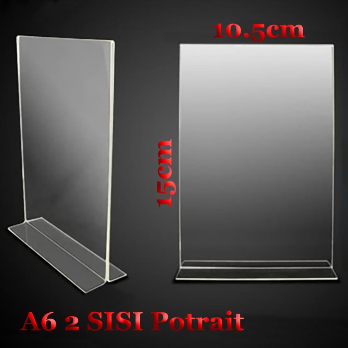 

Acrylic Brosur 2 sisi A6 Potrait - Akrilik Tempat Tent Card Display