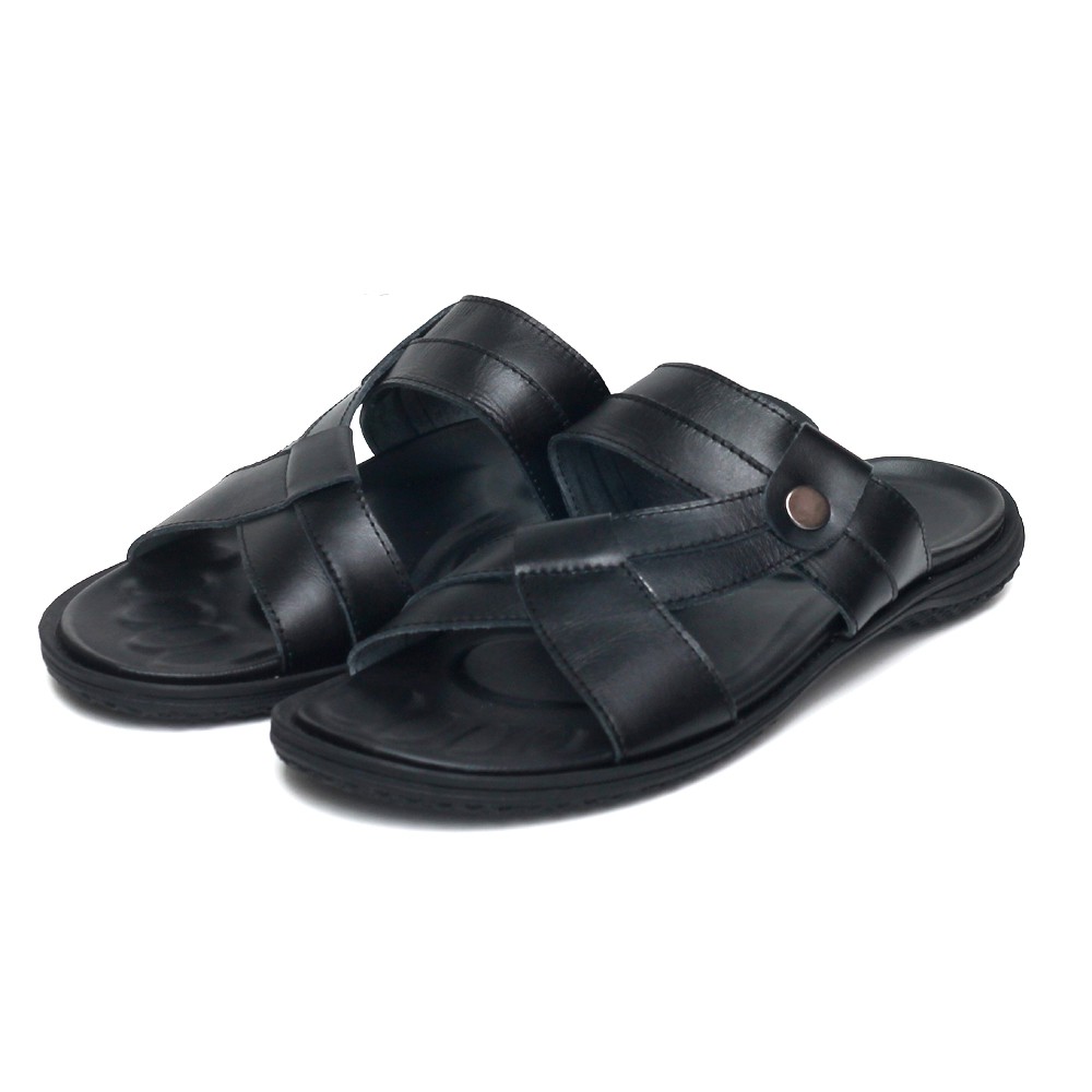 Sandal Pria Kulit Asli Romenaco R016 Black