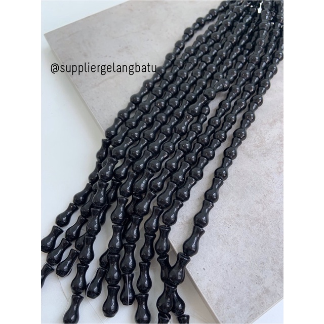 manik ujung kepala tasbih GUCI BLACK ONYX aksesori kalung gelang 10mm