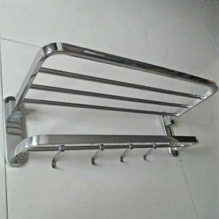 Rak Handuk Lipat Kamar Mandi Gantungan Handuk Stainless Steel | Shopee