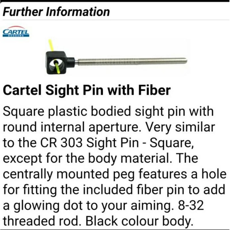 Cartel pin sight / sight pin cartel