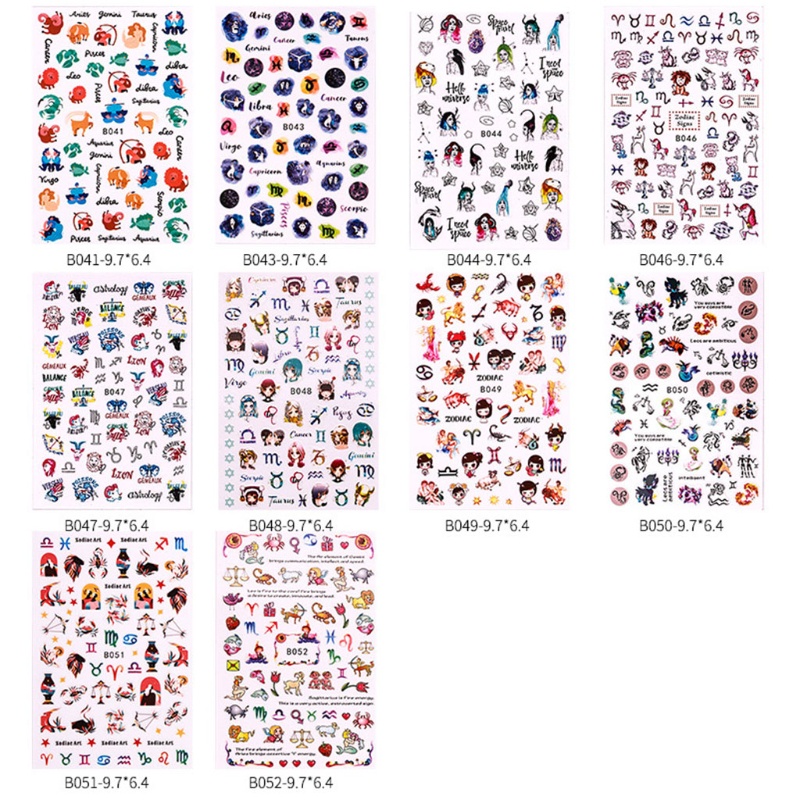 Siy 6 / 12pcs Stiker Kuku 3d Motif Kartun Untuk Nail Art