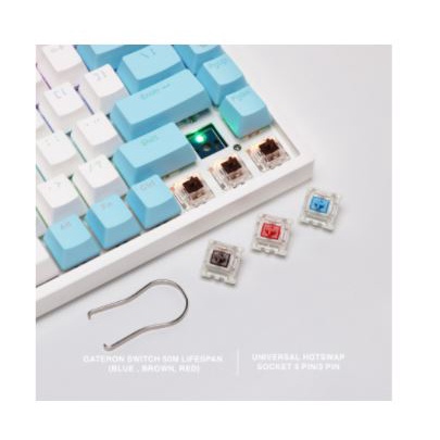 Keyboard gaming Rexus mechanical wired usb 2.0 mini multimedia tkl 84 keys rgb free switch keycaps m84 m-84 classic