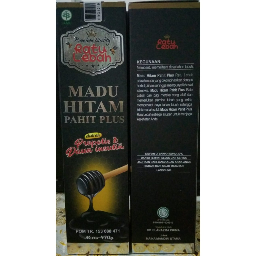 

Madu Hitam Pahit Ratu Lebah Plus Propolis & Daun Insulin 470 gram Free Buble Wrap