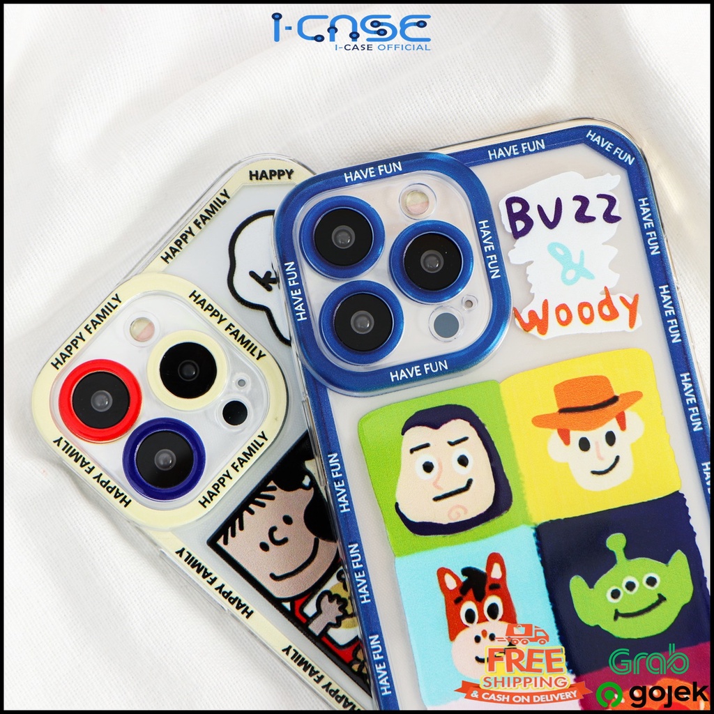 Soft Case Cartoon Snoopy and Toy Story Full Lens Cover iPhone 7 8 SE 7+ 8+ X XR XS 11 12 13 MINI PRO MAX