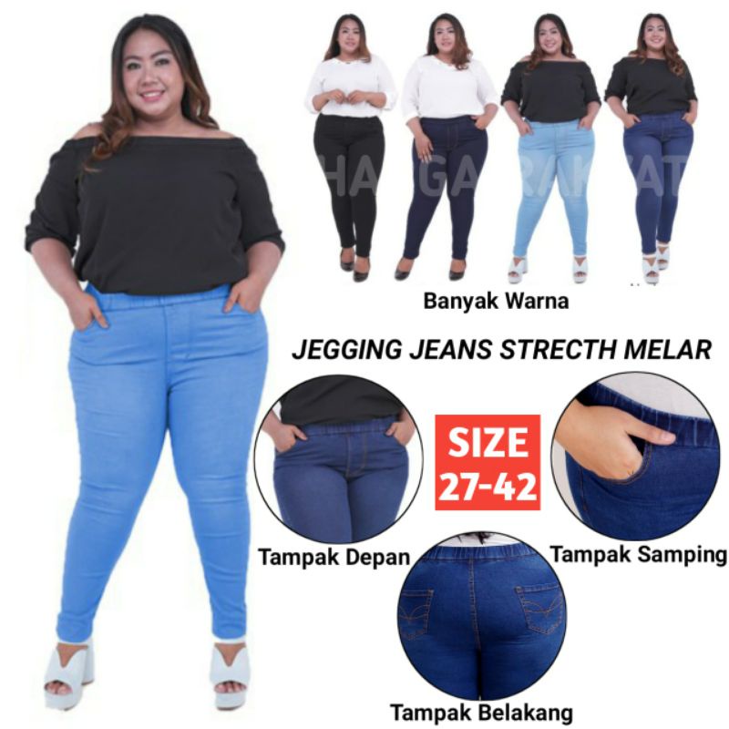 Jegging Legging Jeans Celana Soft Jeans Wanita Ori Jumbo