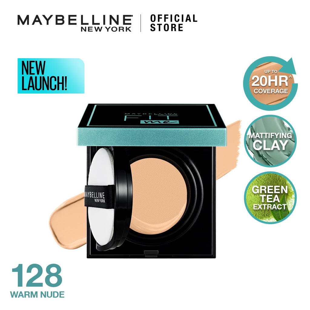 Maybelline Fit Me Matte+Poreless Cushion Foundation - Makeup Ringan Full Coverage Oil Control Tahan Hingga 20HR