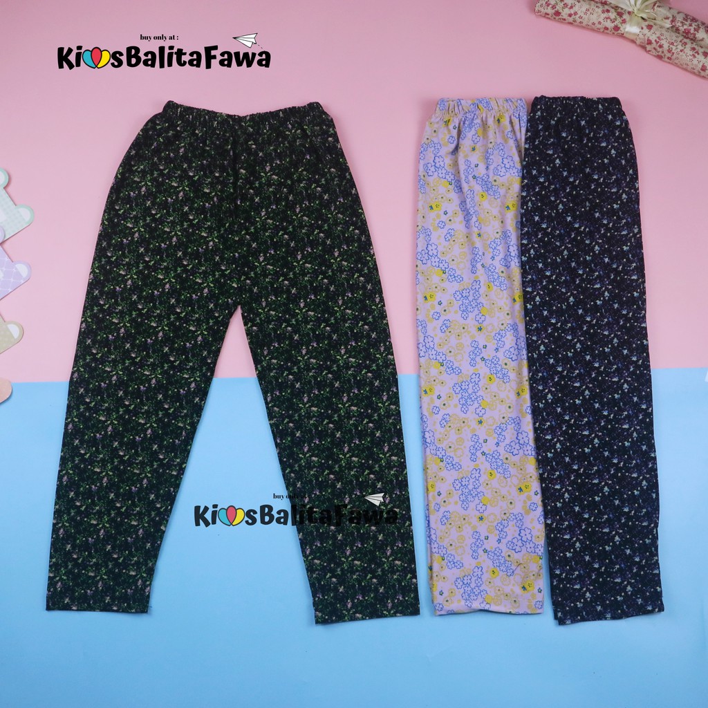 (Motif) Legging Aldys uk 9-10 Tahun / Leging Anak Perempuan Grosir Celana Panjang Cewek Batik Bunga