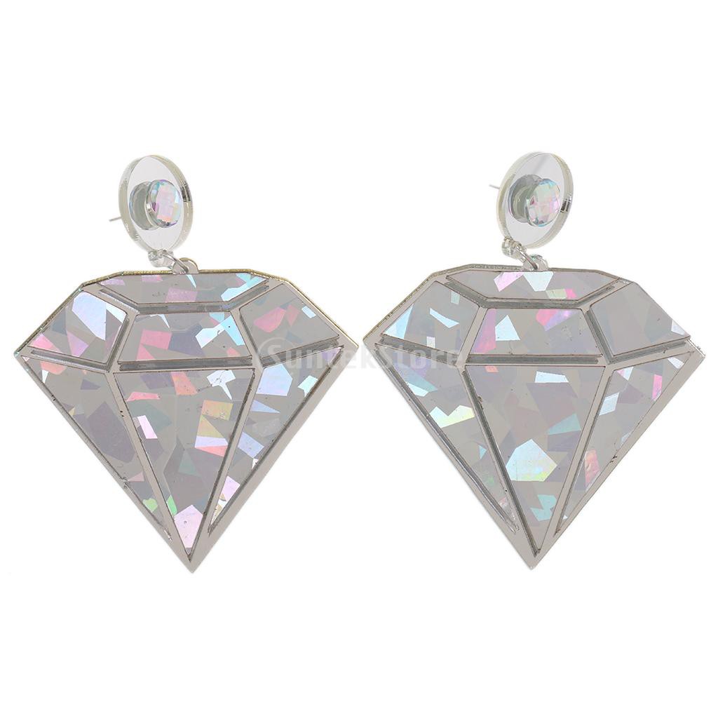 Cool Nightclub Stage Acrylic Diamond Shape Earrings Ear Studs