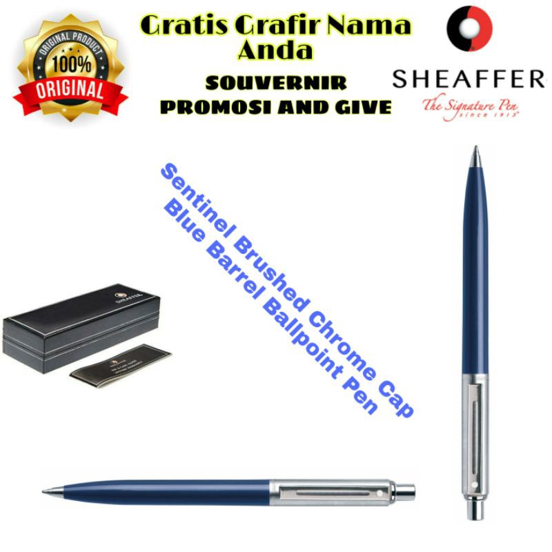 

PULPEN SHEAFFER SENTINEL BLUE BRUSHED CHROME ORIGINAL GRATIS GRAFIR NAMA ANDA