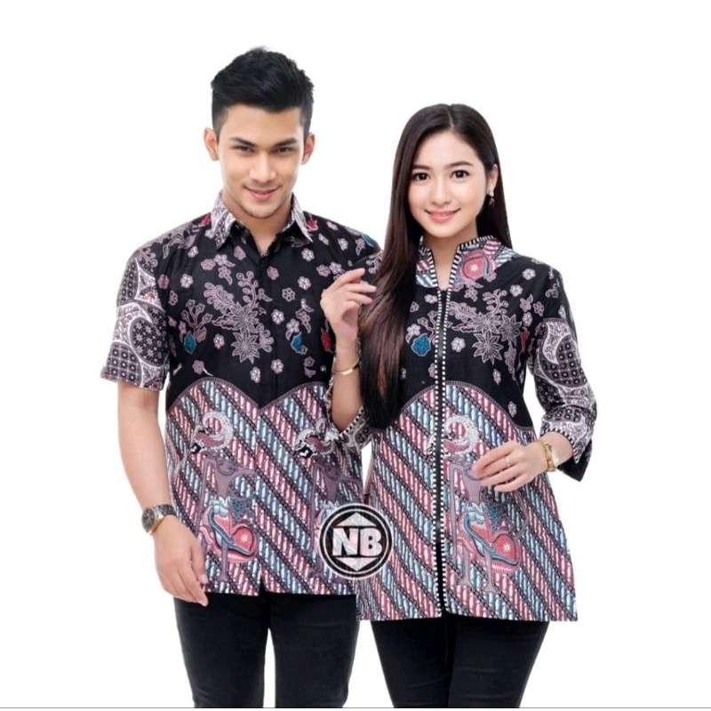 COUPLE BATIK NEW HEM BLUS BLOUSE TRENDING INTERNATIONAL COUPLE SERAGAM TERLARIS