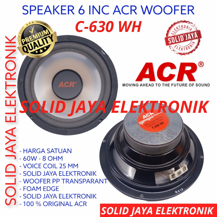 SPEAKER ACR 6 INC C 630 WH WOOFER TRANSPARAN C-630-WH C-630 WH 6 INCH IN C630WH SPEAKER ACR 6&quot; WOFER 6INC 6IN INC IN ACR ASLI ORI ORIGINAL