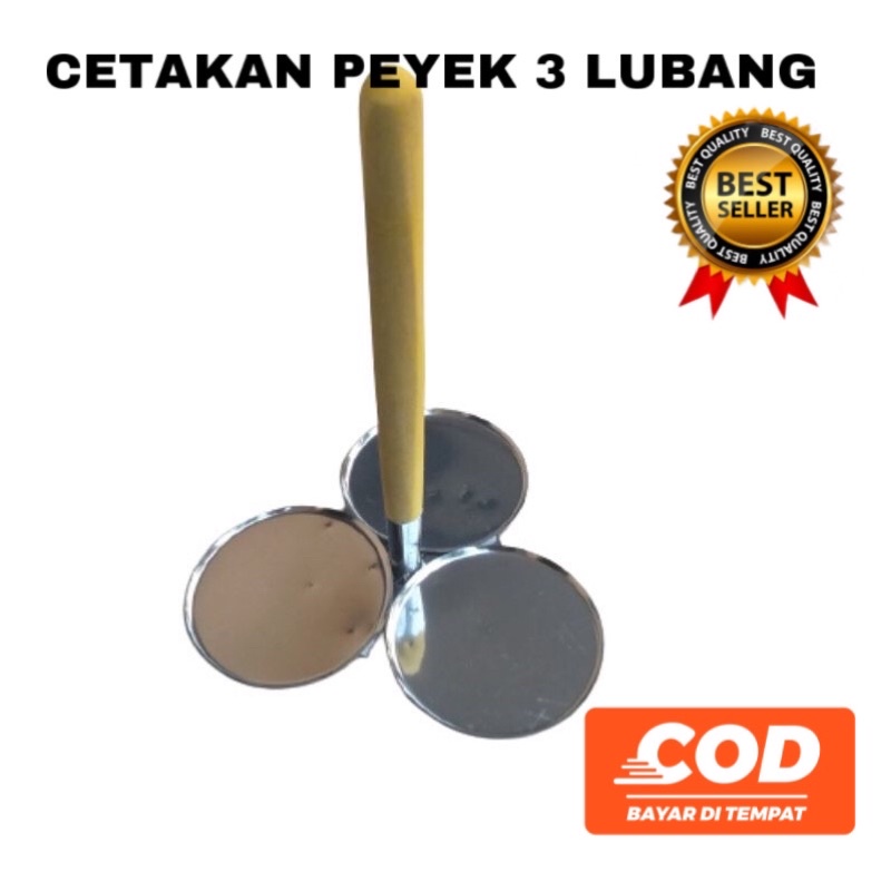 Cetakan peyek bulat 3 lubang stainlees anti lengket murah 8 cm cetakan rempeyek bulat goreng praktis