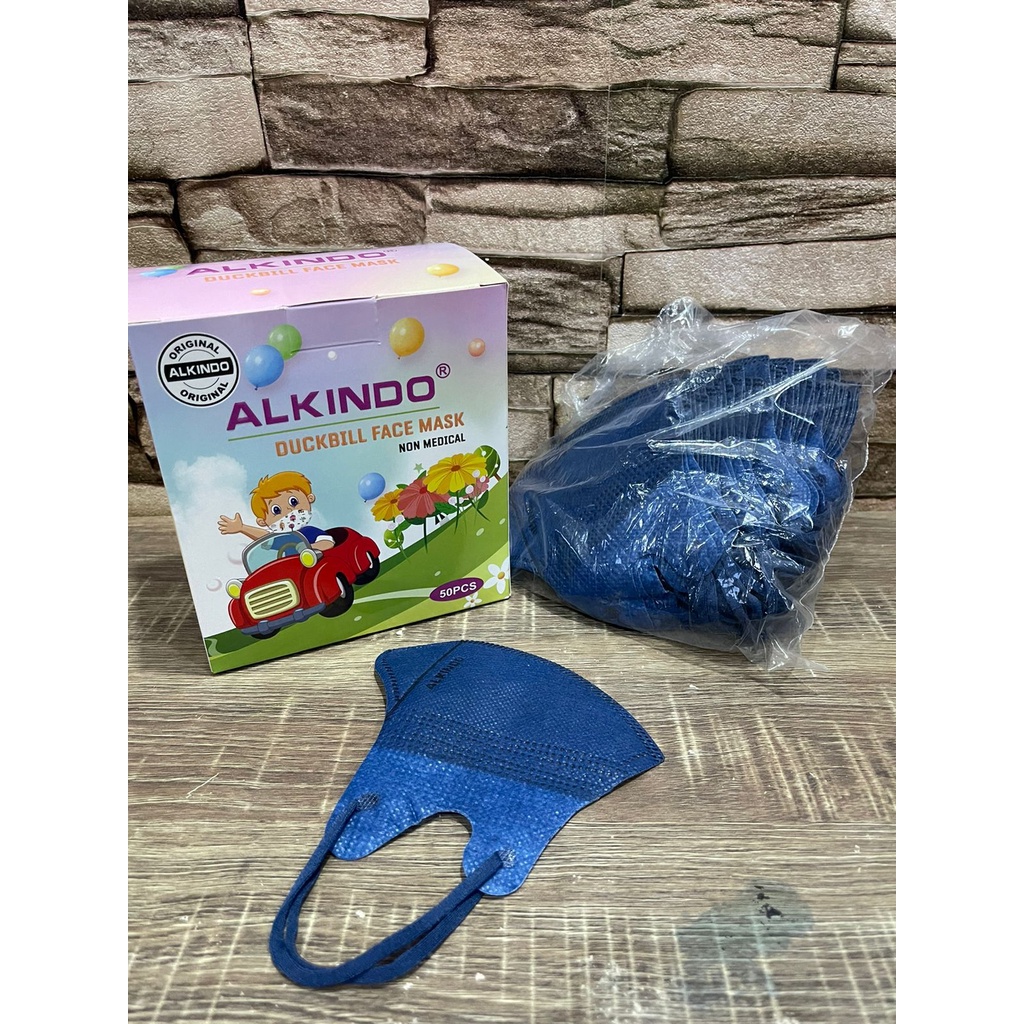 Masker Dukbil Anak Alkindo Garis Isi 10pcs