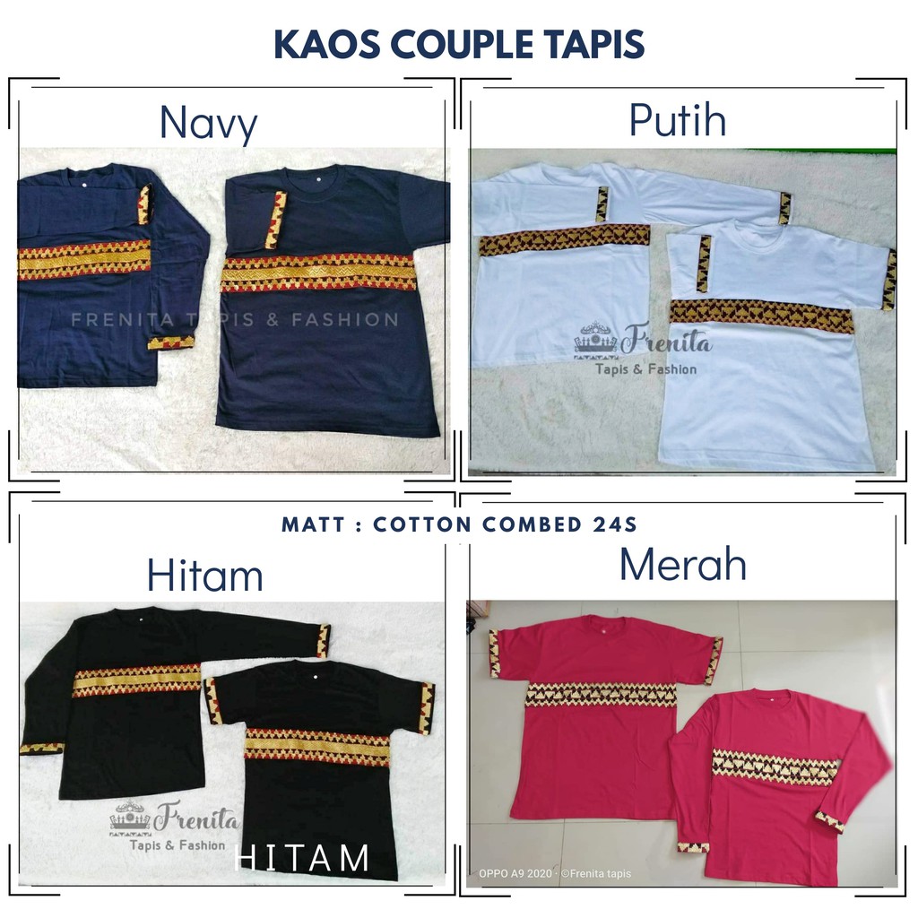 [BISA COD] Kaos Couple Tapis Lengan Panjang + Pendek