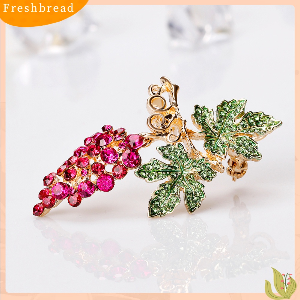 [ TERLARIS]Women Fashion Multicolor Rhinestone Grape Fruit Brooch Pin Evening Party Jewelry