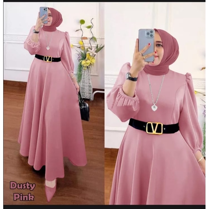 Terbaru Anna Dress Scuba Premuim//Free Belt