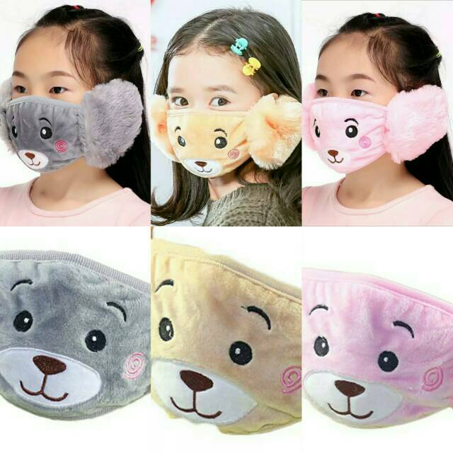 Earmuff mask import masker  mulut  telinga anak  winter 