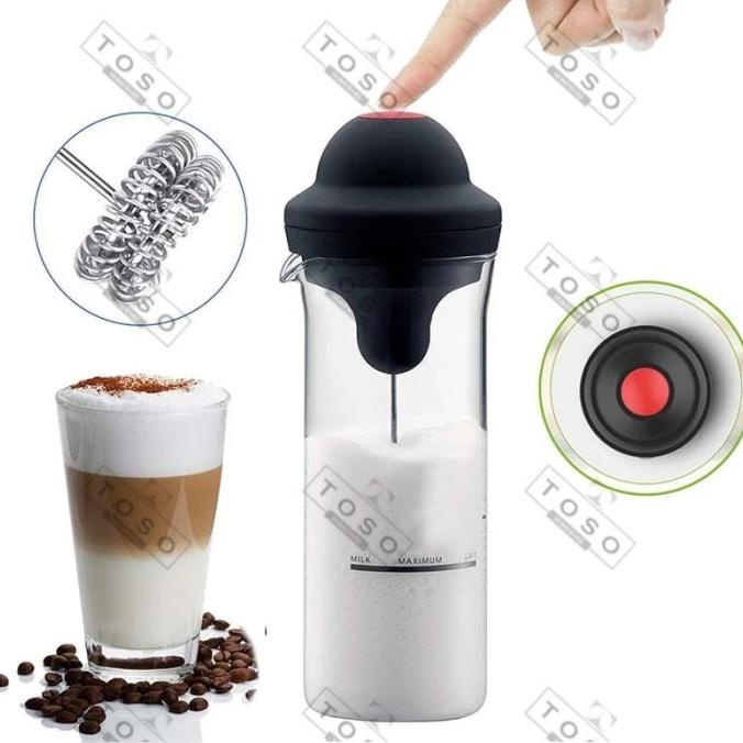 

[ COD ] Milk Frother Electric Foamer With Glass Jug Pembuih Susu Double Whisk BIG SALE Kode 150