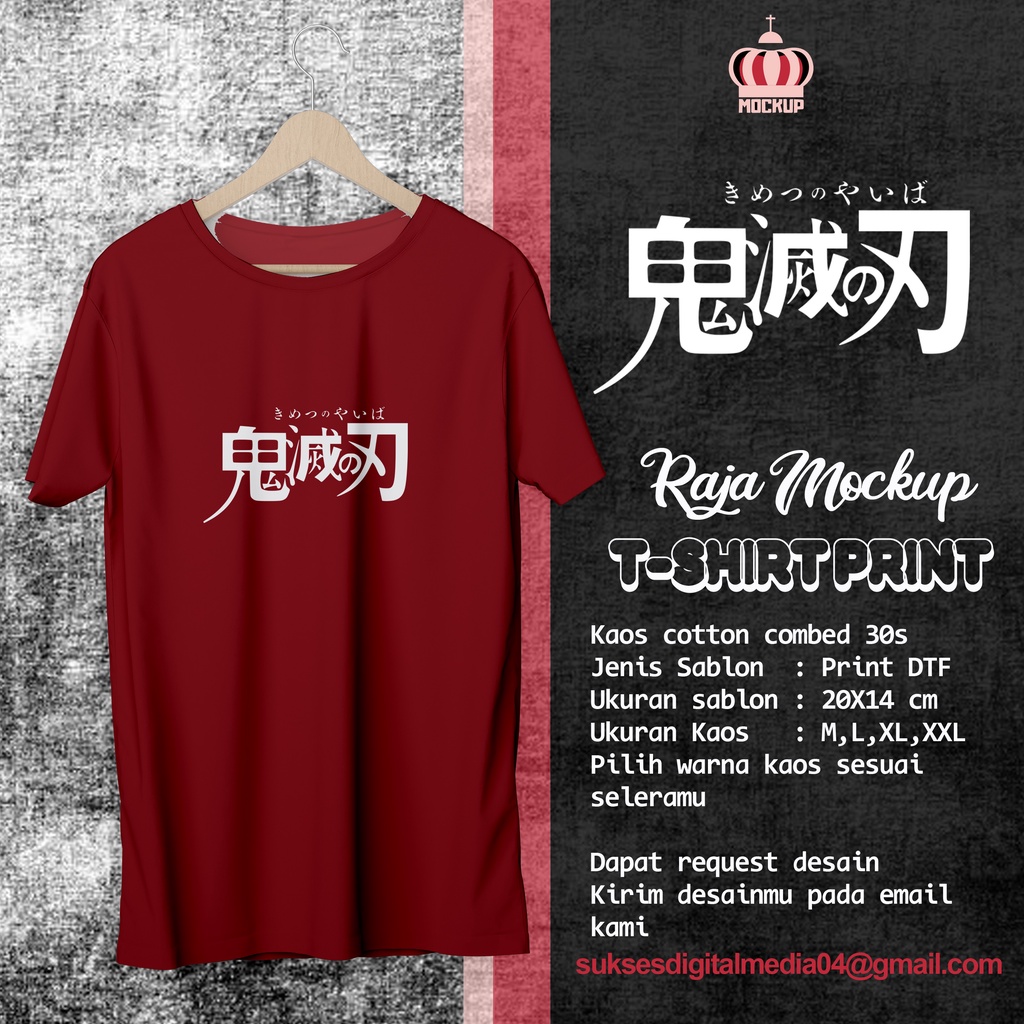 KAOS ANIME TULISAN JEPANG DEMON SLAYER