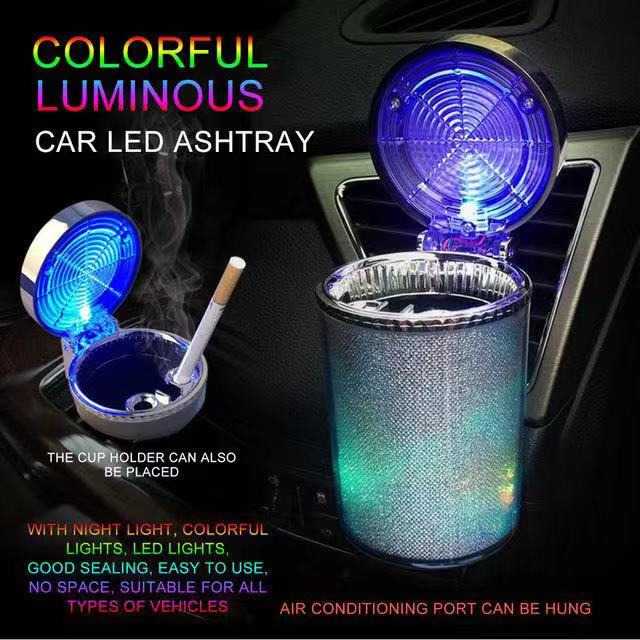 Cuci Gudang Noctilucent Asbak Rokok Mobil Car Ashtray LED Light - S5