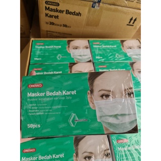 Jual Masker Earloop Onemed Medis/ Kesehatan/surgical 3 Ply Isi 50 Pcs ...