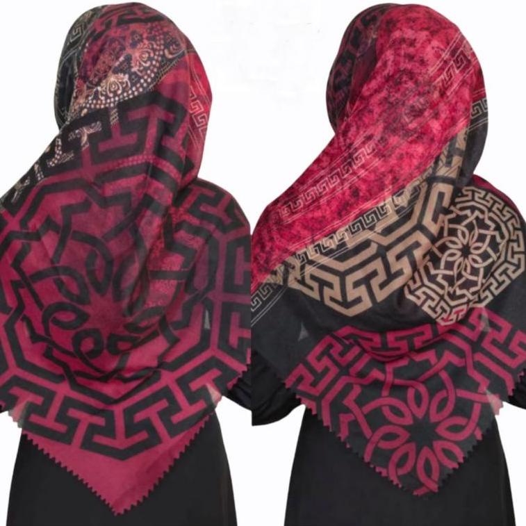 HIJAB VOAL MOTIF SYAR'I - VOAL MOTIF JUMBO - HIJAB JUMBO (KODE G4312)