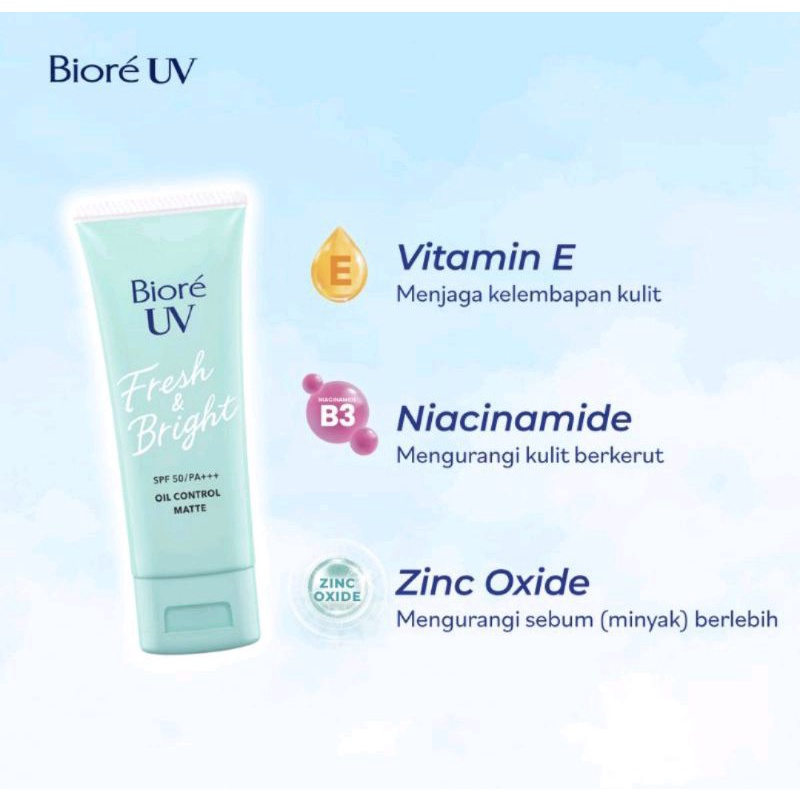 Biore UV Fresh &amp; Bright Oil Control Matte SPF 50 / PA+++ Exp 2025