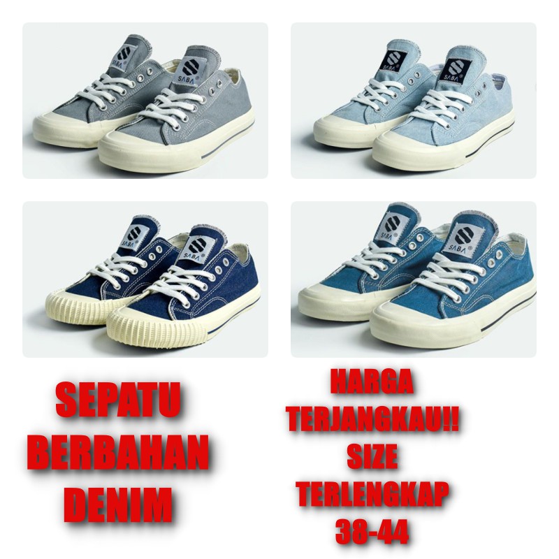 SEPATU SABA LOW DENIM (SEPATU BAHAN DENIM)