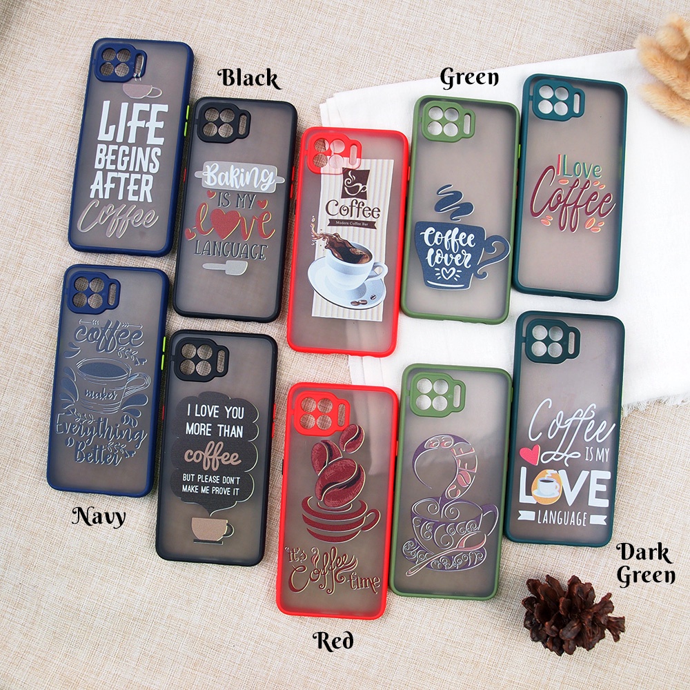 CASE CHOICE COFFE OPPO A15 A16 A3S A54 A7 A74 5G A9 2020 F11 PRO F1S F5 F7 RENO 4F RENO 5 CASE RUBBER COFFE