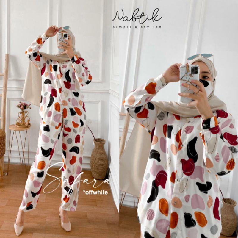 Safara Tunik Set Celana Pants Katun Rayon