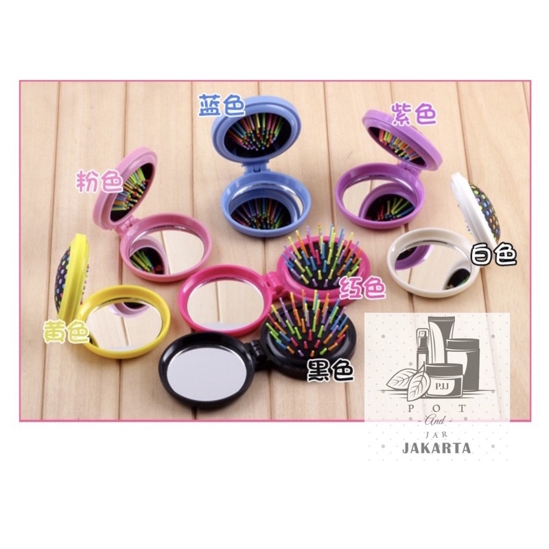 Sisir dan kaca Flip/travel size