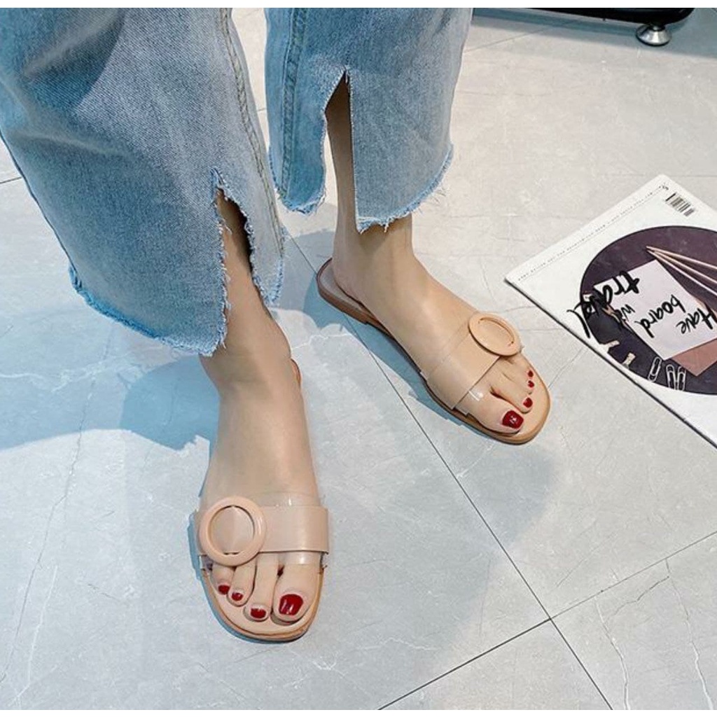 SS2356 sandal Slop Slip On import wanita kekinian model terbaru termurah